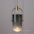 Lámpara colgante de metal de color blanco de araña de cristal redonda de simplicidad moderna para decoración del hogar